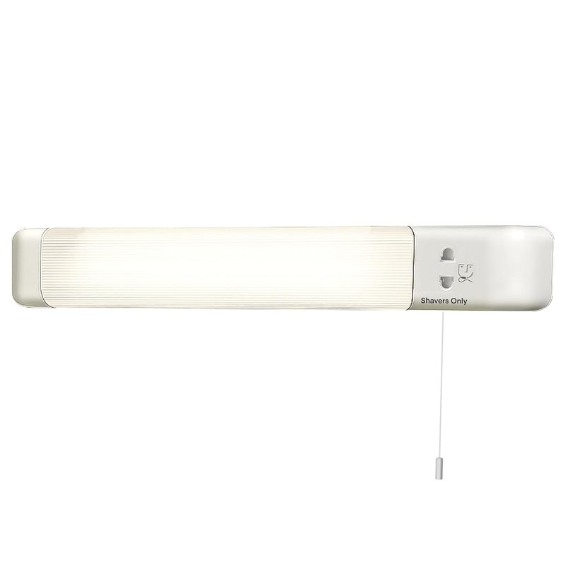 EVOGES 8W LED Shaver Light with Dual Voltage Socket, Pull Cord Switch & Diffuser, Bathroom Sink Mirror
