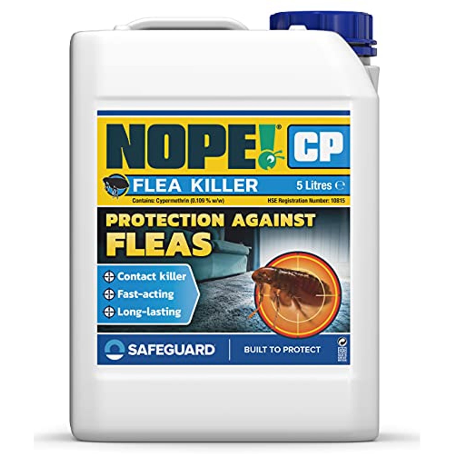 NOPE! CP Flea Spray for The Home (5L) – Fast-Acting, Odourless & Non-Staining, Extended Residual Action up to 3 Months. Indoor & Outdoor Flea Killer