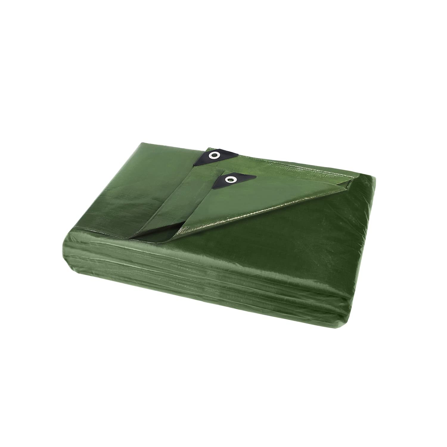 ANSIO Tarpaulin 3m x 3m Water-resistant Ultra Heavy Duty Tarp Large Camping Cover Sheet – Multipurpose Groundsheet with UV Protection, Weatherproof & Frost-Resistant – Reinforced Eyelets - Green