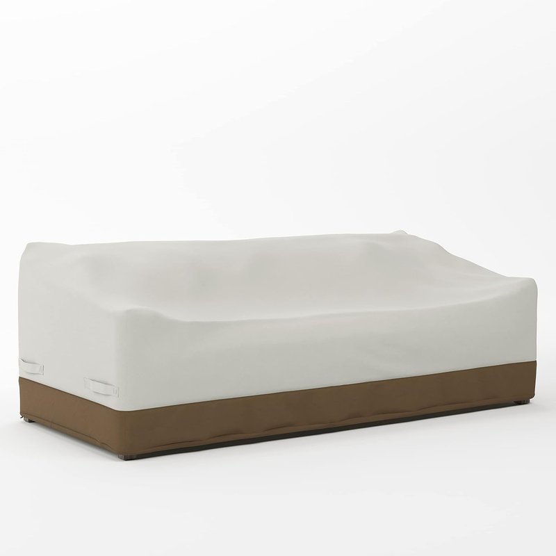 Amazon Basics Griffen 3-Seater Sofa Cover, Garden Furniture Covers Waterproof, Beige / Tan
