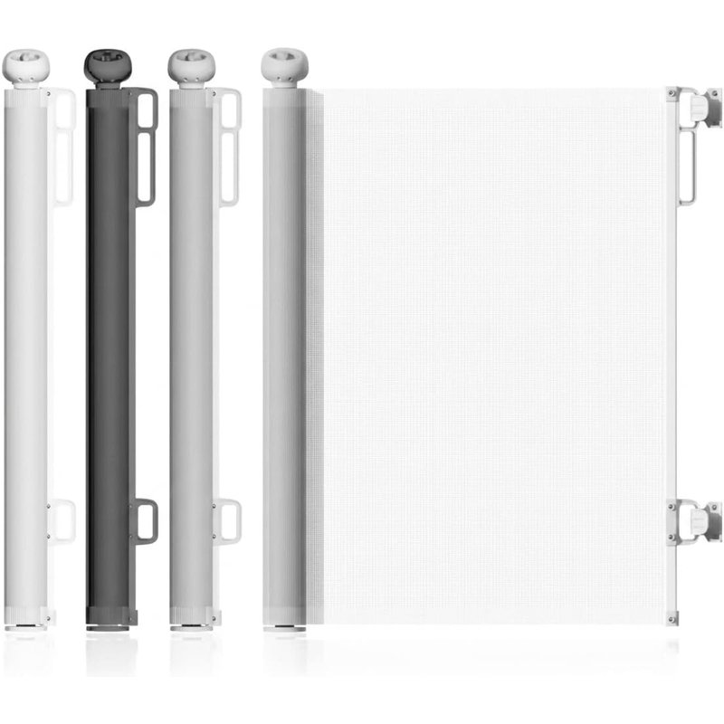 Start and Drive Ltd, Retractable Baby Gate 86cm x 140 cm Stair Safety Gate Roll for Babies and Pets, Extendable Barrier Gates (White)