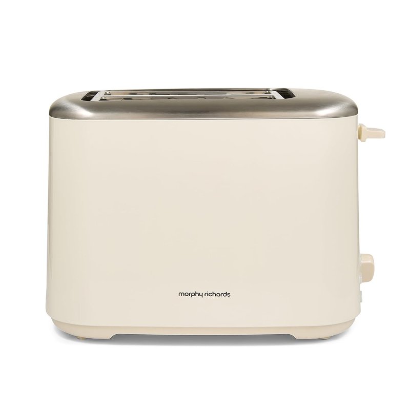 Morphy Richards Equip 2 Slice Toaster, Defrost and Reheat, Browning Controls, Variable Wide Slots, Removable Crumb Tray, 800W, Cream, 222065