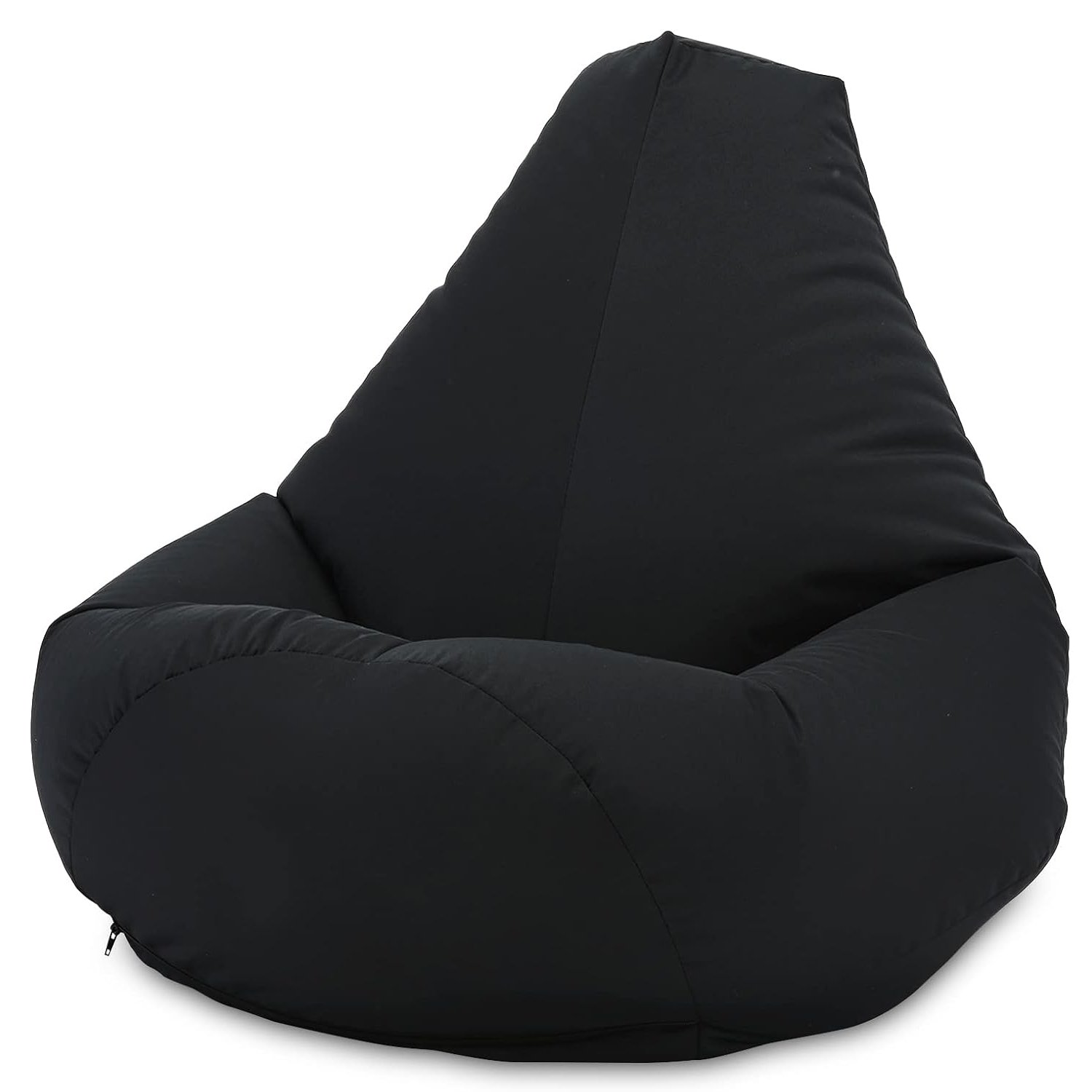 Beautiful Beanbags - Adult Highback Beanbag Chair - Large Water-Resistant for Indoor and Outdoor Use - Lounge or Gaming Chair - Manufactured in UK (Black)