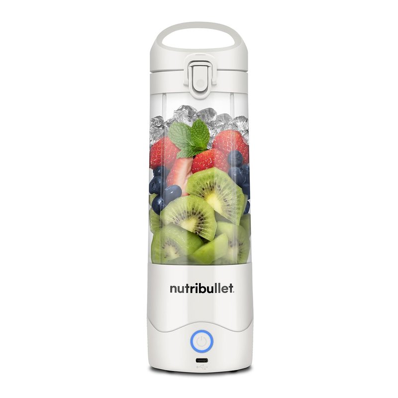 nutribullet Portable Blender in White - Powerful Extractor Blade, 475ml Cup, To-Go Lid, USB-C Charging Cable & User Guide - Delivers 15+ Blending Cycles - Healthy Shakes On The Move