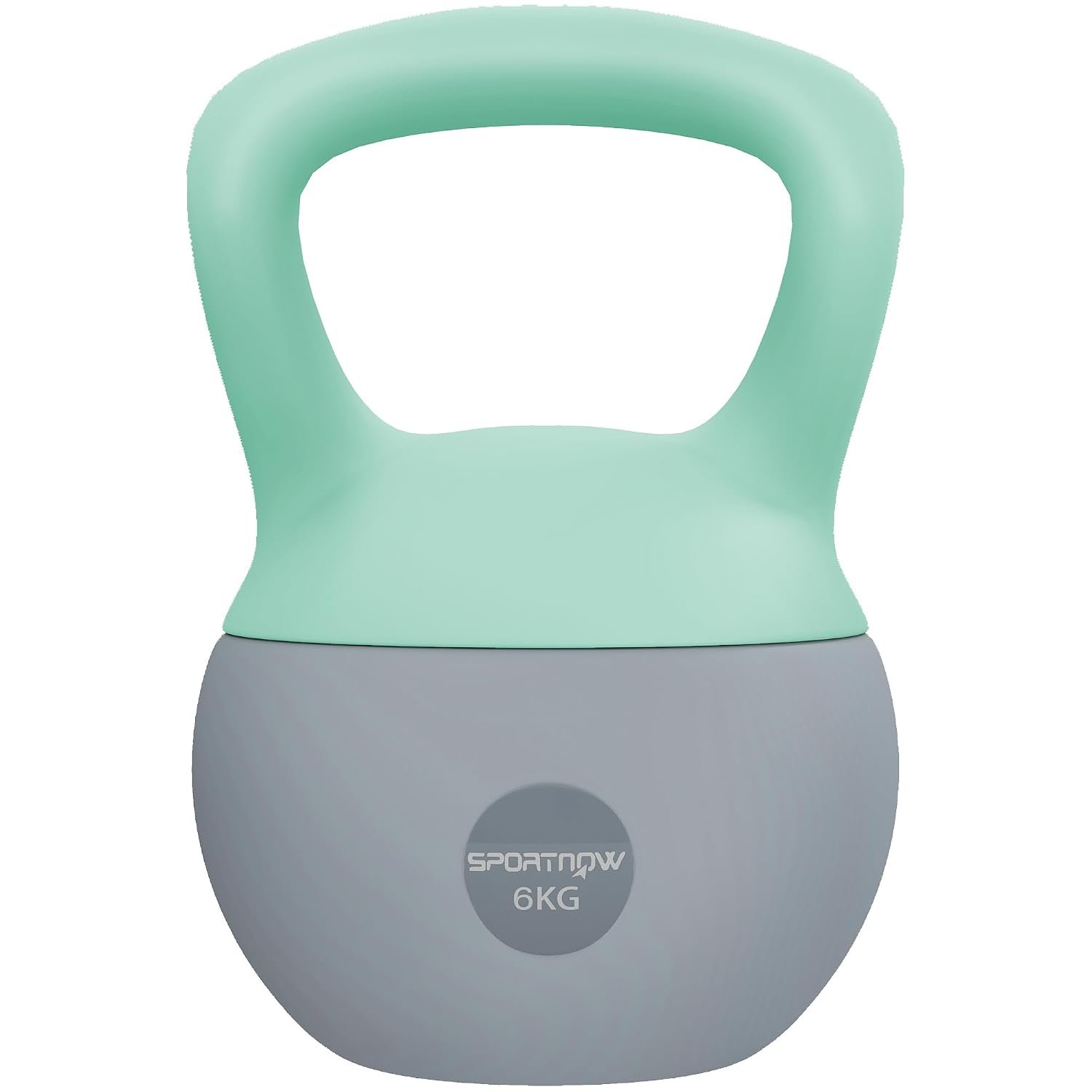 SPORTNOW Soft Kettlebell, 6kg Kettle Bell with Non-Slip Handle for Home Gym Weight Lifting and Strength Training, Grey and Green