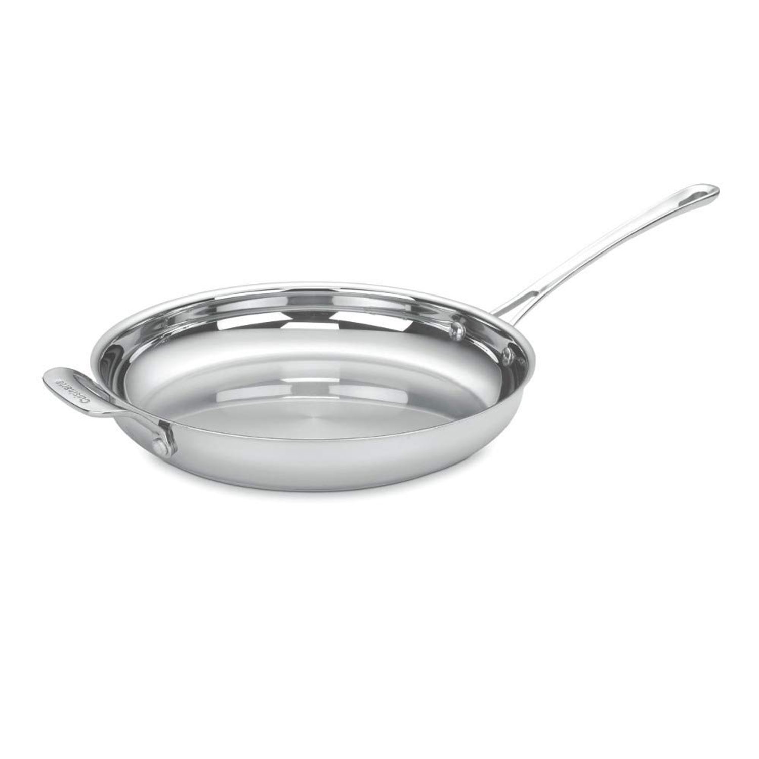Cuisinart 422-30H Contour Stainless 12-Inch Open Skillet with Helper Handle, Silver