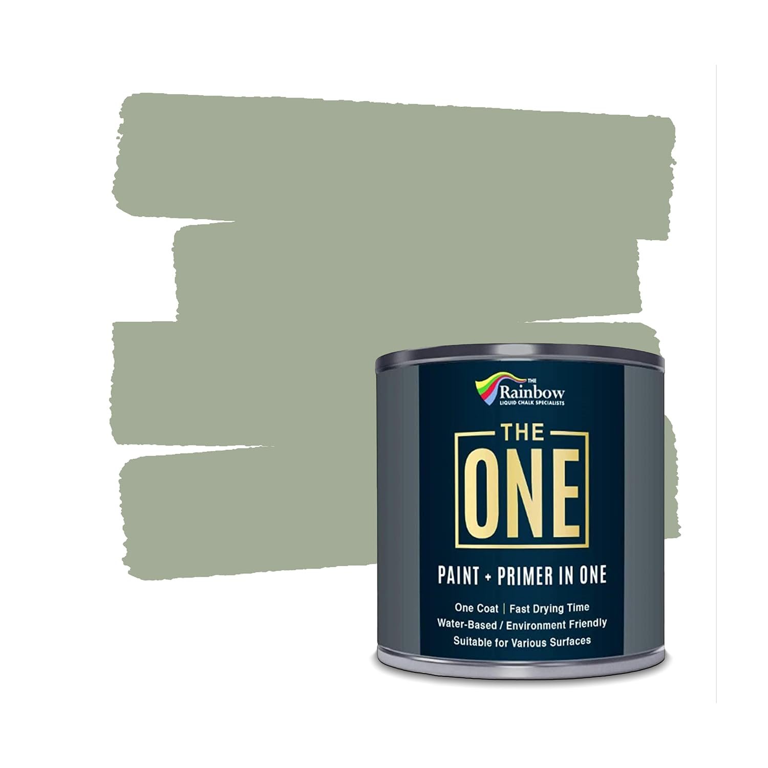 The ONE All-In-One Paint & Primer - Sage Green Gloss, 2.5 L | Multi-Surface 1 Coat Formula | Easy Indoor & Outdoor Decorating for Home & Garden Walls, Floors, Furniture | Durable, Water-Based, Low VOC