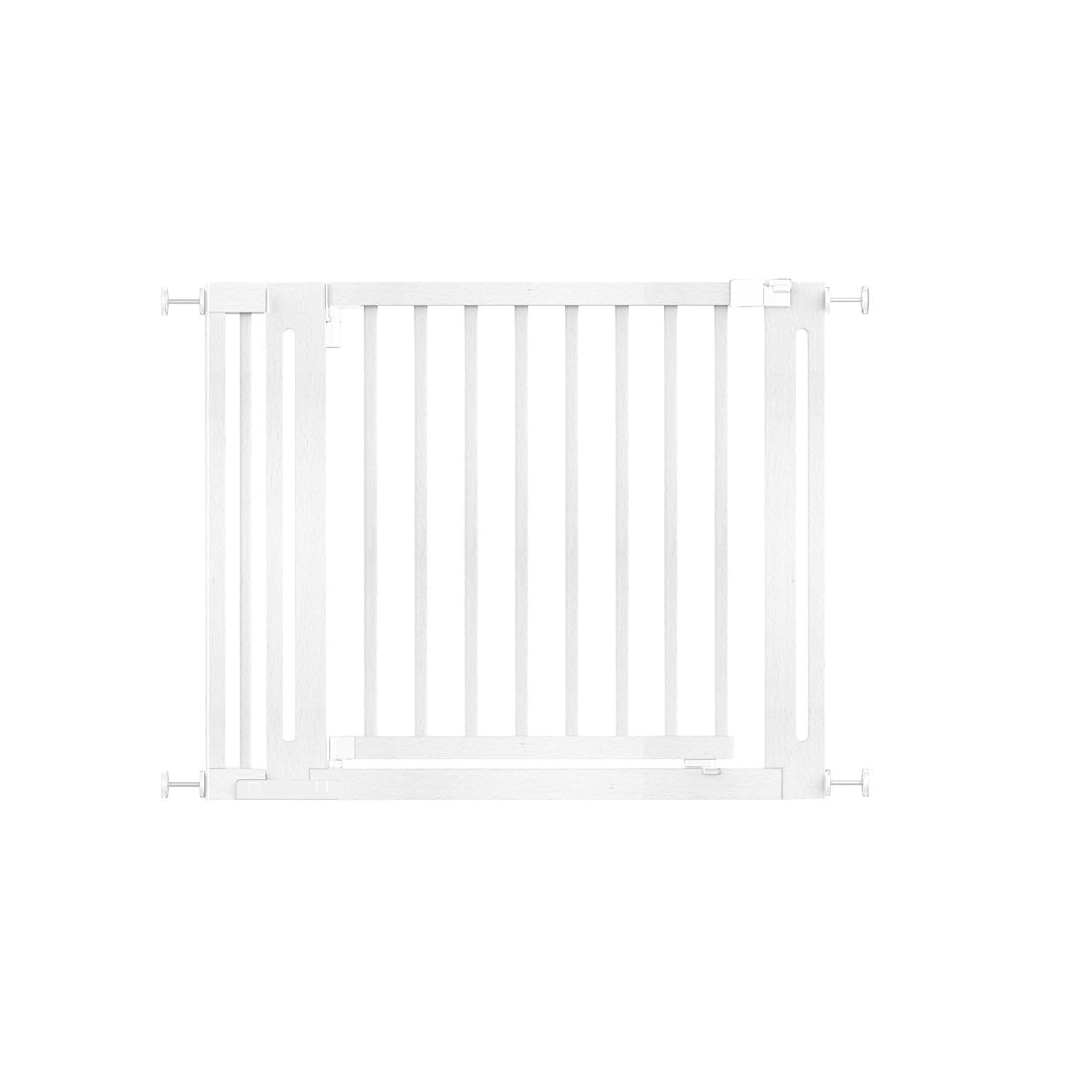 Safetots Wooden Elegance Gate, White, 97cm - 105cm, Pressure Fit Safety Gate, 65cm Extra Wide Doorway, Extra Wide Gate for Stairs, Hallways and Doors, Stylish Design Easy Installation