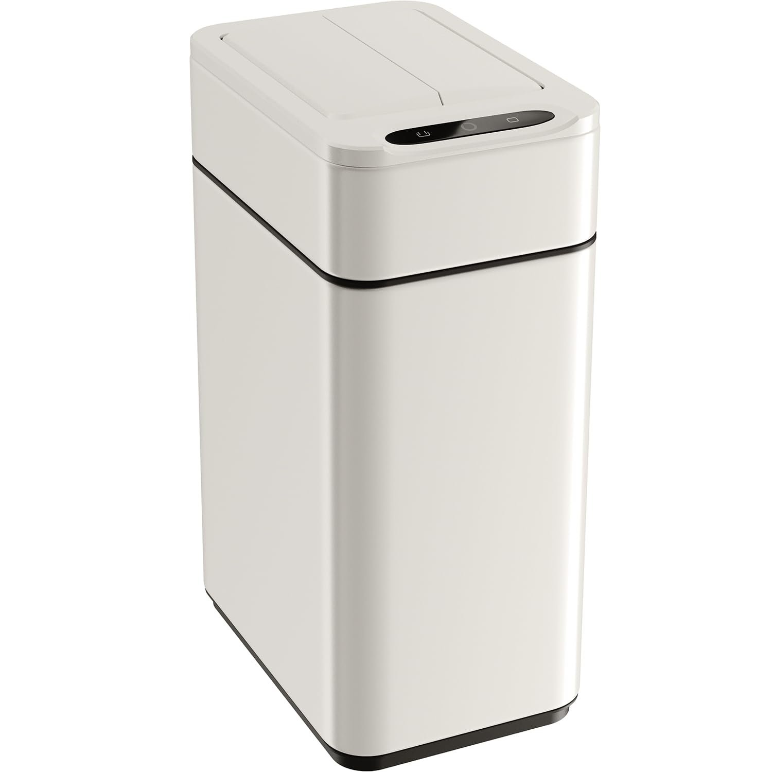 hOmeLabs 49L Sensor Bin – Automatic Bin with Retractable Butterfly Lid, Battery Operated, Matte Black, Space-Saving, Easy to Clean, Soft Close, Batteries Included