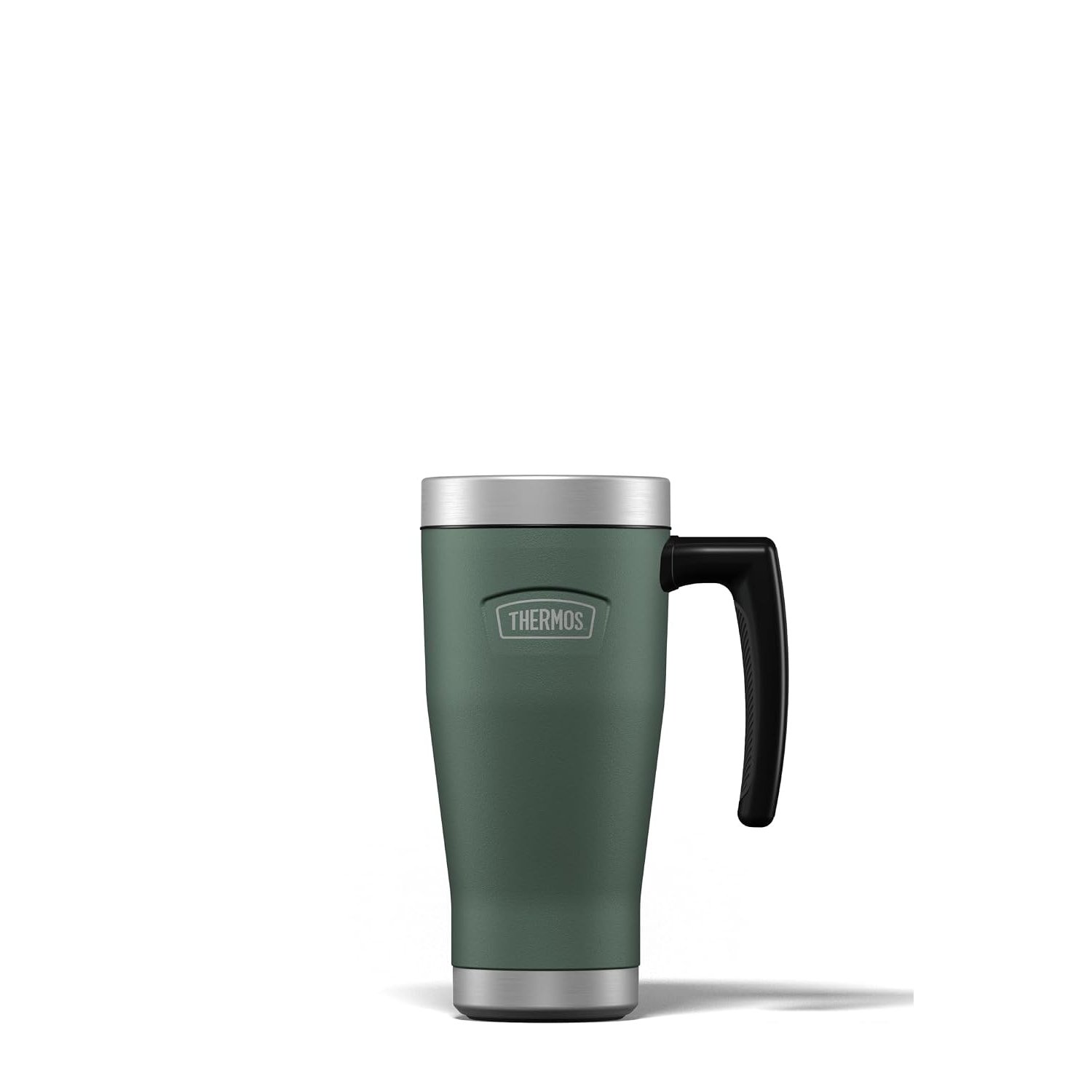 Thermos - Icon Rock Cap Green Travel Mug (470ml), Reusable Insulated Stainless Steel Coffee Cup for Hot or Cold Drinks, Vacuum Sealed Water Flask with a Leak-Proof Lid, 7hr Hot/22hr Cold