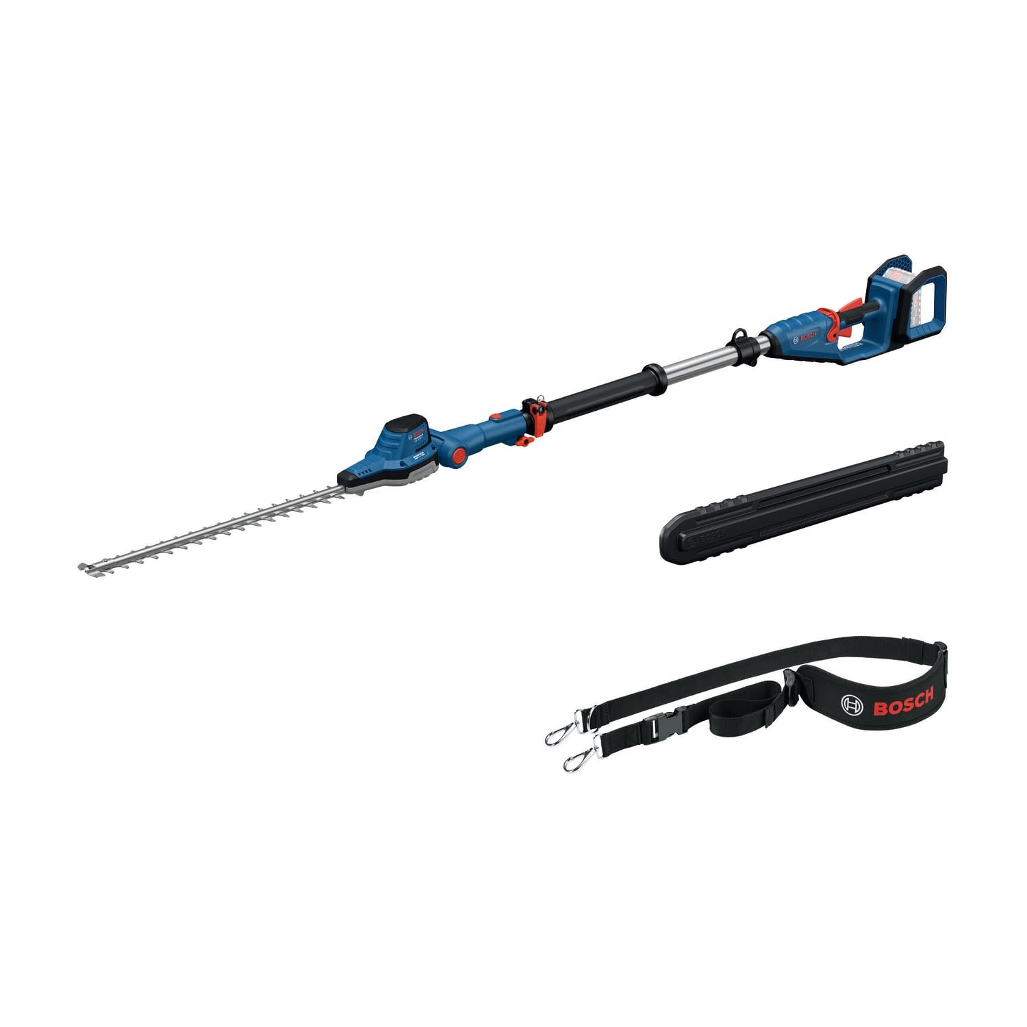 Bosch Professional 18V System Hedgepole GHE 18V-50 TP (2.5 m Telescopic Pole, 3,400 Strokes per Minute, 23.5 mm Tooth Opening, incl. Shoulder Strap, Without Battery)