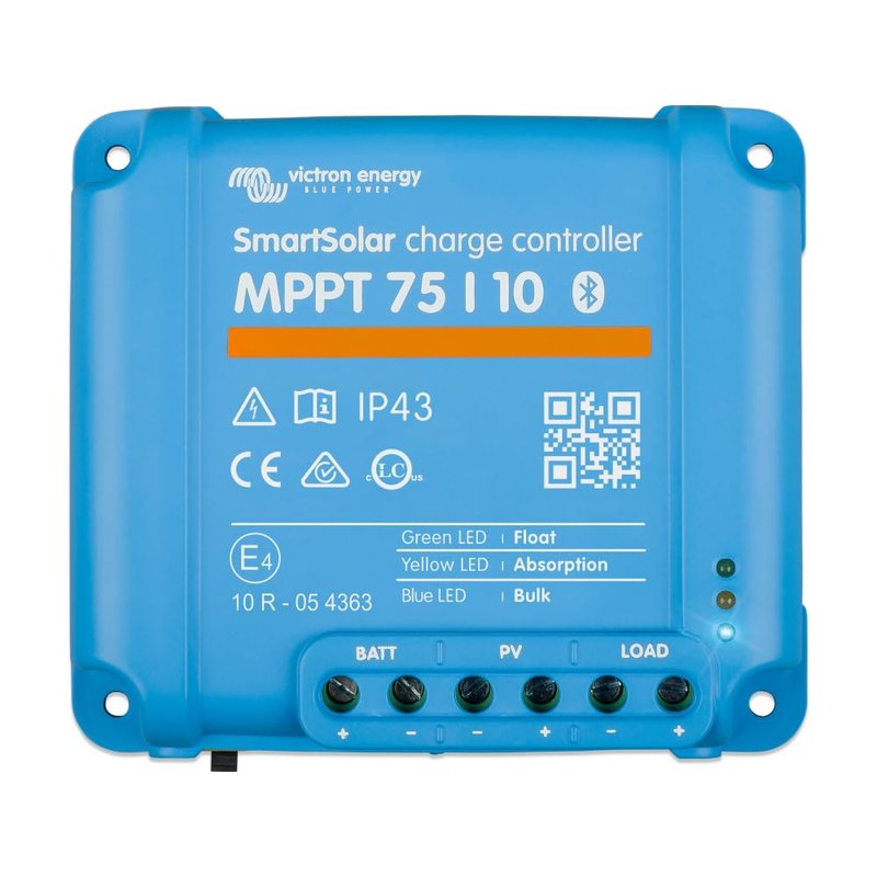 Victron Energy SmartSolar MPPT Solar Charge Controller (Bluetooth) - MPPT Charge Controller for Solar Panels - 75V 10 amp 12/24-Volt