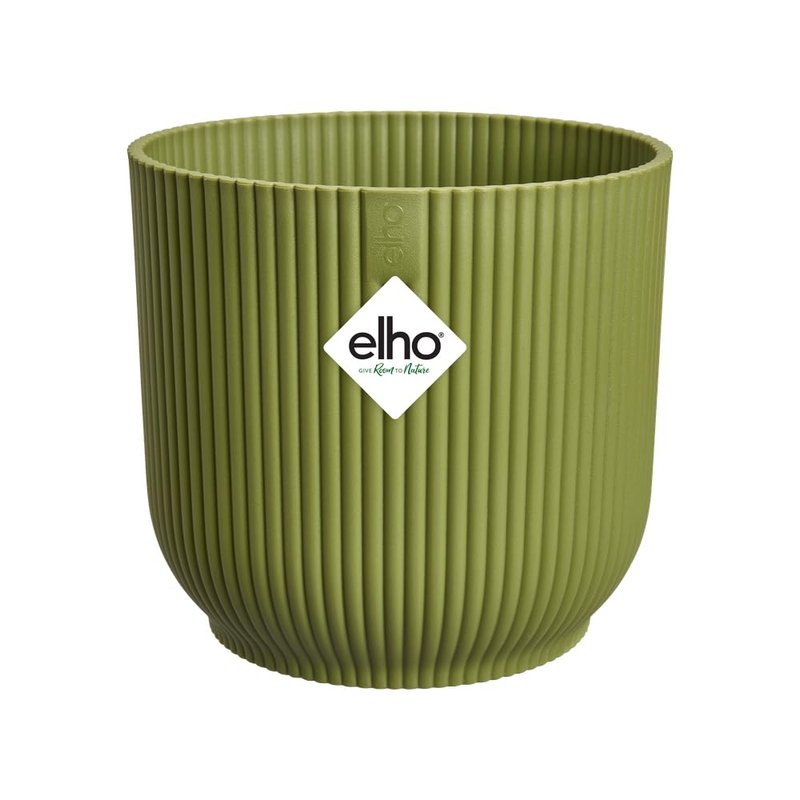 elho Vibes Fold Round 25 - Flower Pot from 100% Recycled Plastic - Indoor plant pot - Ø 25.0 x H 23.0 cm - Green/Fern Green