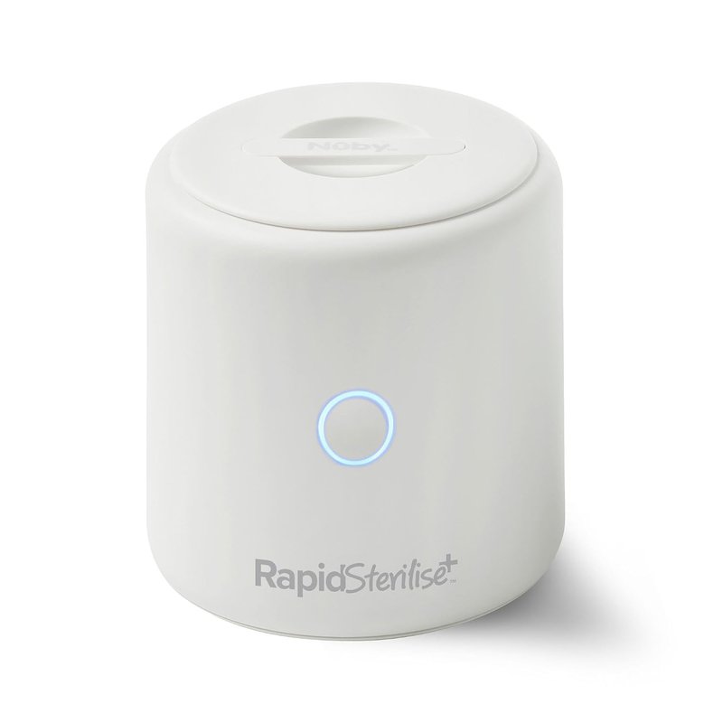 Nuby RapidSterilise+ Portable UV Baby Steriliser, Made for RapidBottle and RapidCool - 30 Uses per Charge | USB Charging | Auto Shut-Off | Kills 99.9% of Bacteria in 1 Minute (White)