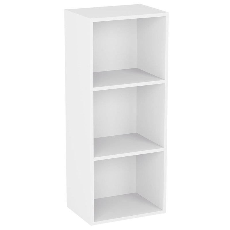 Vida Designs Oxford 3 Tier Cube Bookcase, White Wooden Shelving Display Storage Unit Office Living Room Furniture