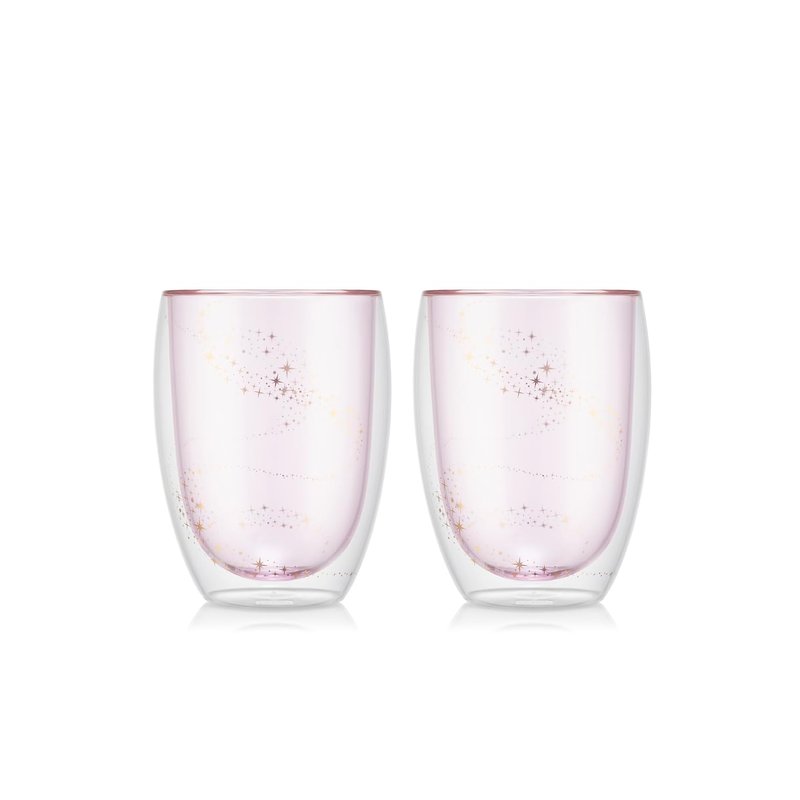 Bodum PAVINA 2 pcs Glass, Double wall, Medium, 0.35 l, 12 oz, Disney-Stardust, Pale Pink