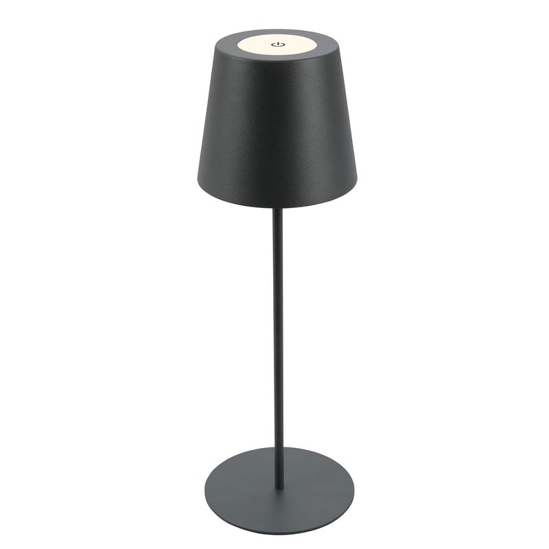 BRILONER - Rechargeable lamp with usb c, desk lamp with touch, dimmable, IP44, warm white light colour, bedside lamps, table lamp, battery lamp, table lamps for living room, 36x10.5cm, anthracite