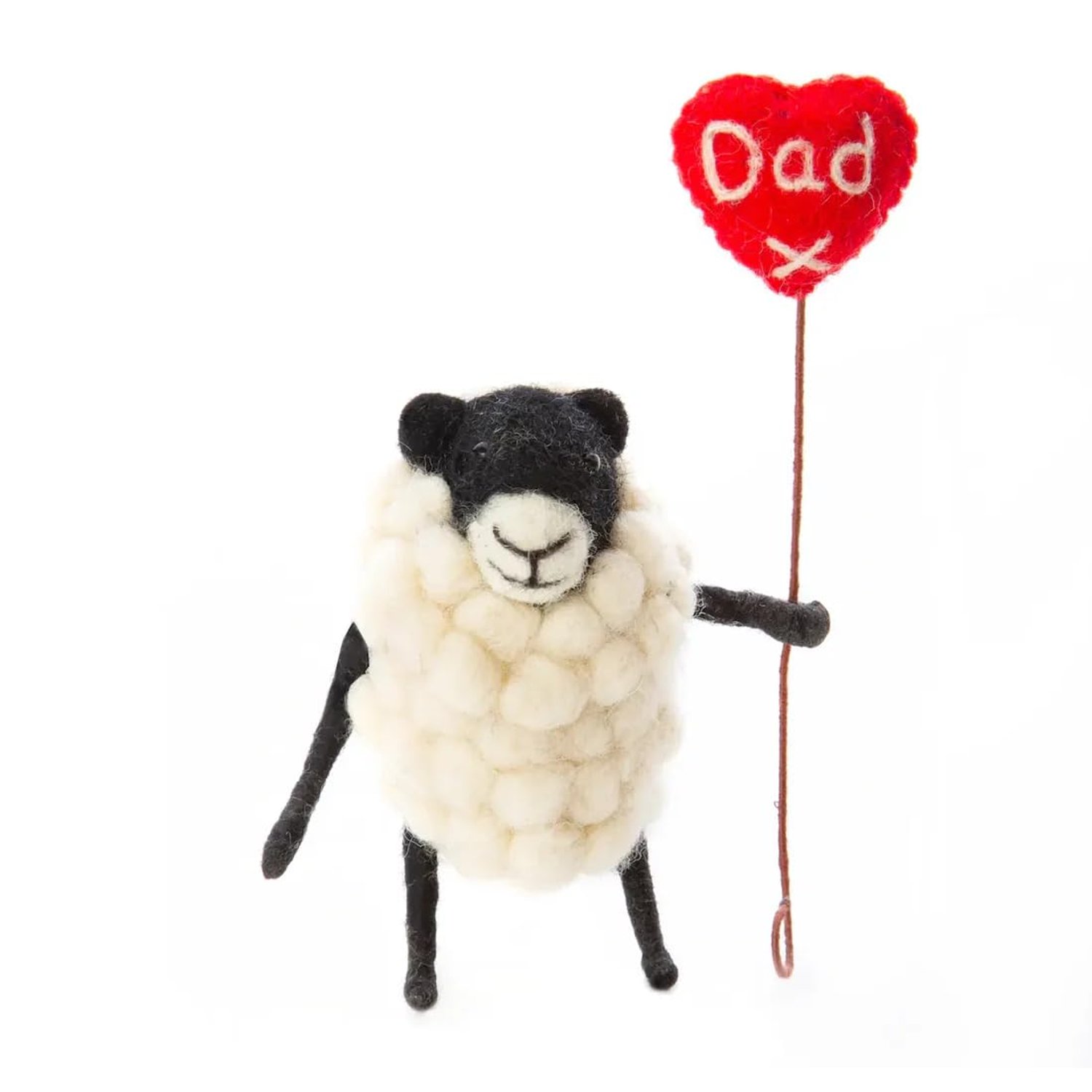 Sew Heart Felt - Dad Balloon Sheep - Wool Felt Sheep Ornament for Dad