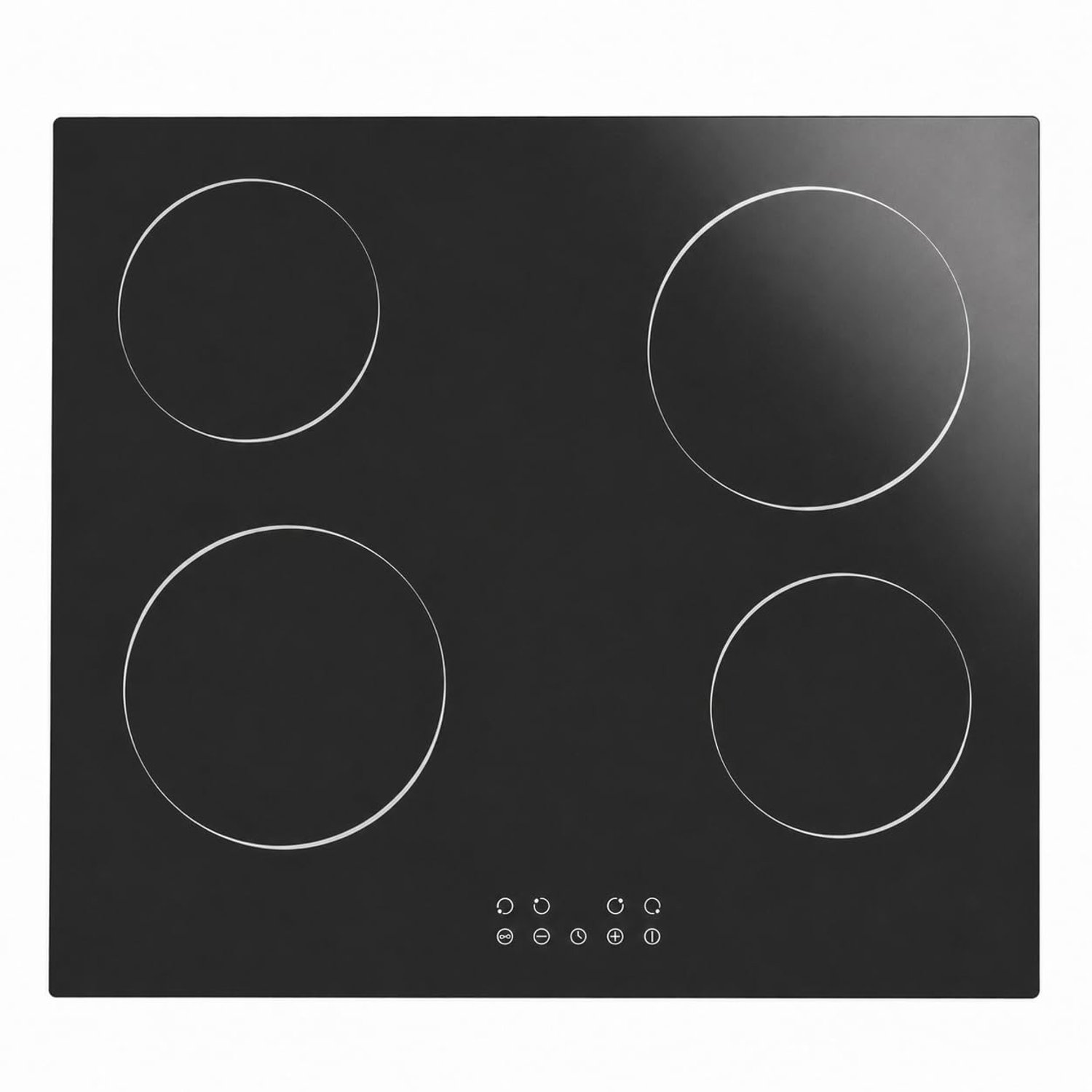 Built-in Ceramic Hob 4 Burners, STARCHARTS Electric Hob, 4 Zones Cooktops with Total Power 6000W, Timer, Child Lock, Black Glass