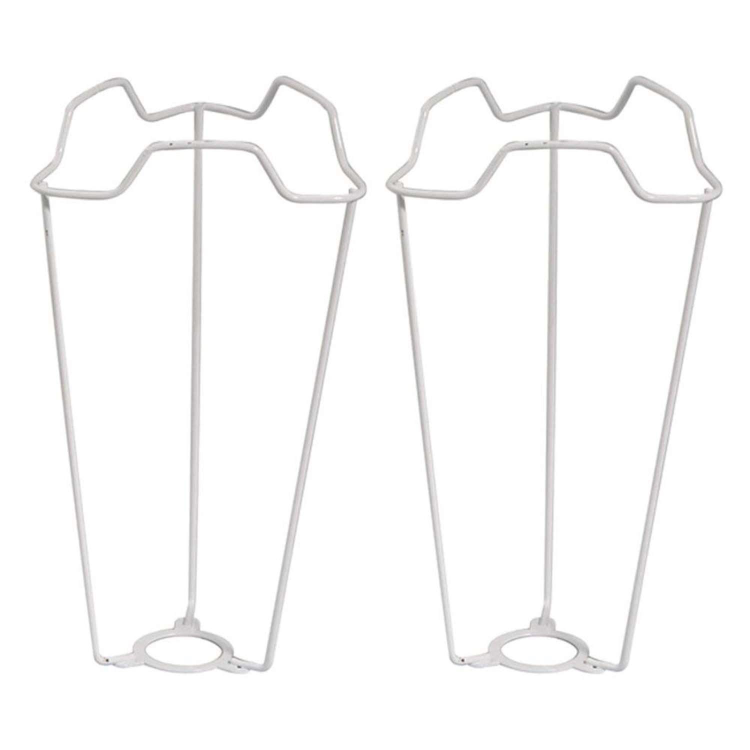 2 Pack - 8" White Metal Vintage Shade Carrier to Support Table & Floor Lampshade with Duplex Fitting | 29mm Hole | Fits BC SBC SES Type of Lampholders