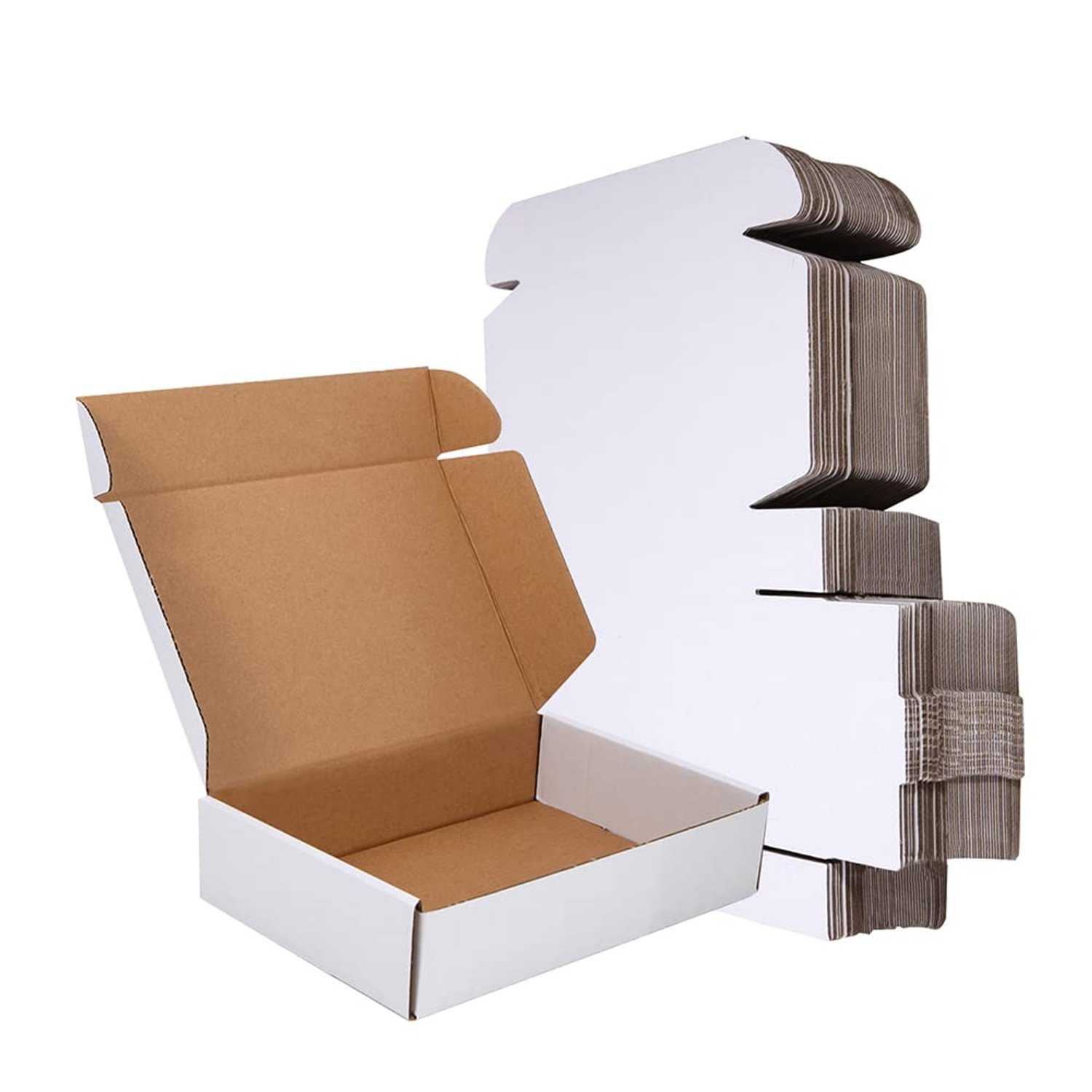 CH-BOX 50 Pack 22x15x5cm (9x6x2'') Small Corrugated Cardboard Postal Boxes White for Shipping Mailing Packaging Royal Mail Small Parcel