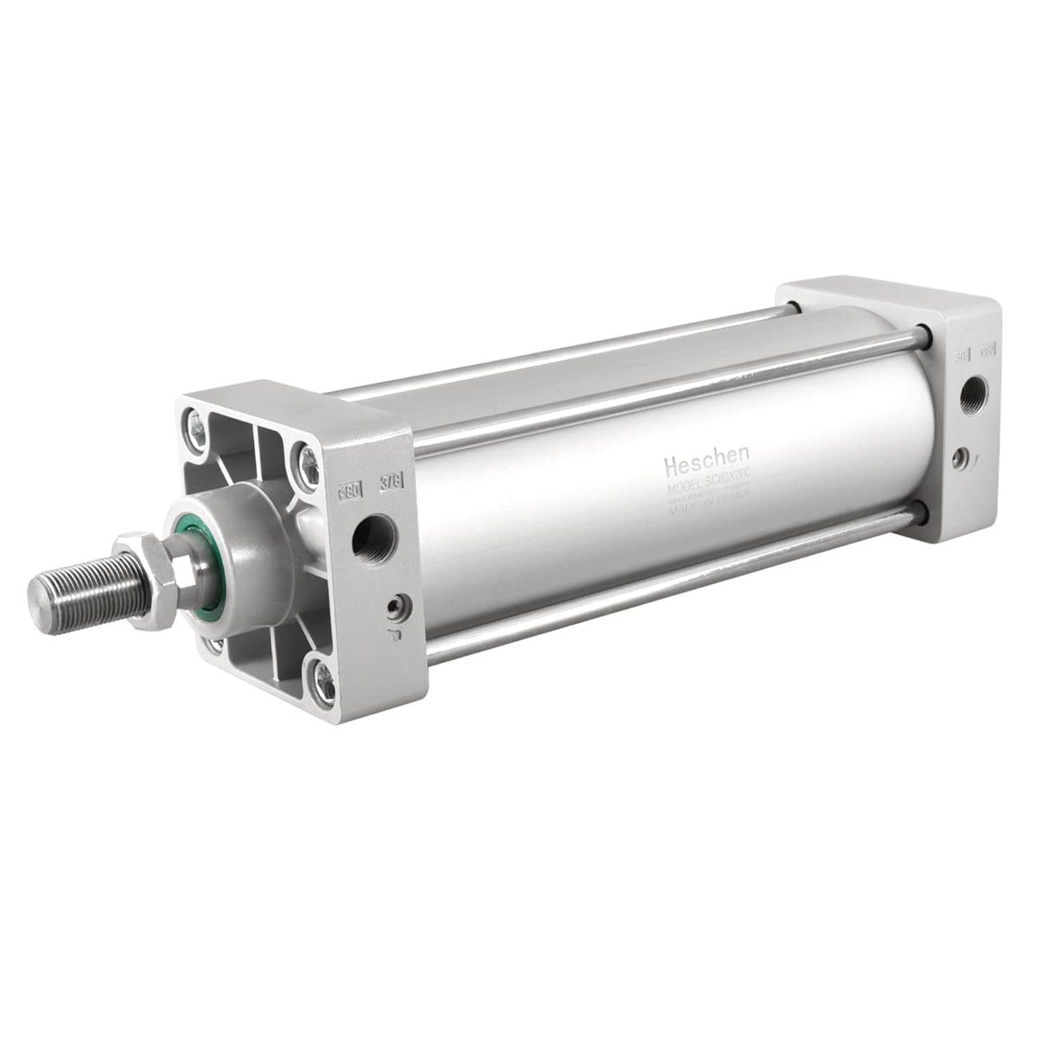Heschen Pneumatic Standard Cylinder, SC 80-200, PT3/8'' Port, 80mm Bore, 200mm Stroke, Double Acting (Stroke 200mm)