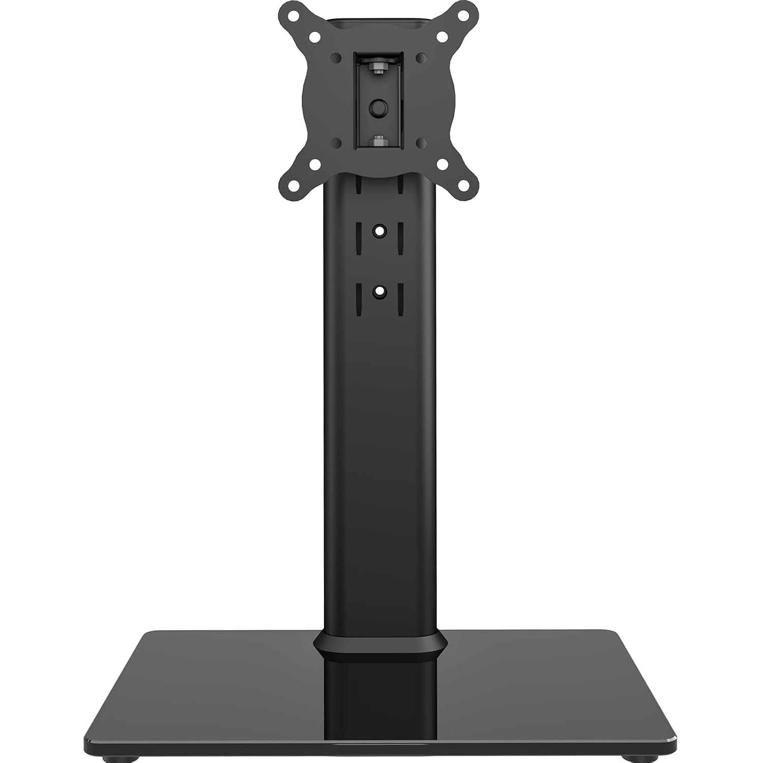 Small Universal Swivel TV Stand/Base Table Top TV Stand for 13 to 32 inch TVs Screen, 4 Level Height Adjustable with Tempered Glass Base, VESA 50x50/100x100 mm,Holds up to 35kg HT07B-001P