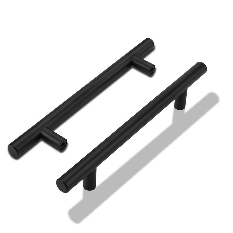 LONTAN 30 Pack Kitchen Door Handles 160mm Black Kitchen Cupboard Handles Black Cupboard Pulls Drawer Pulls for Cabinet Wardrobe Bathroom Stainless Steel