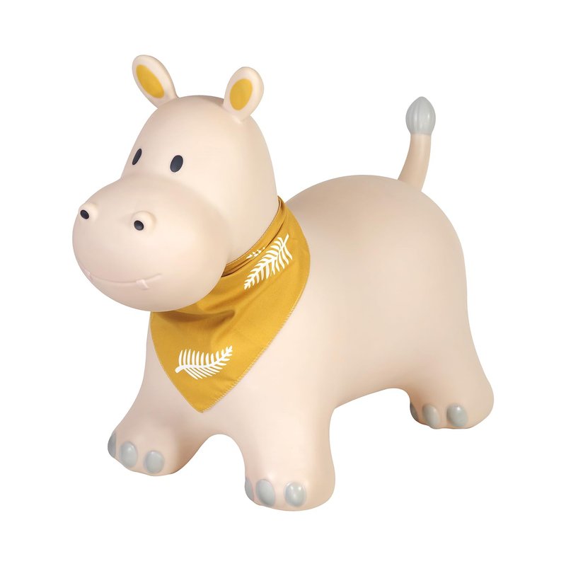 Kindsgut bouncy animal for children, Hopper, discreet and modern colours, air pump included, hippo
