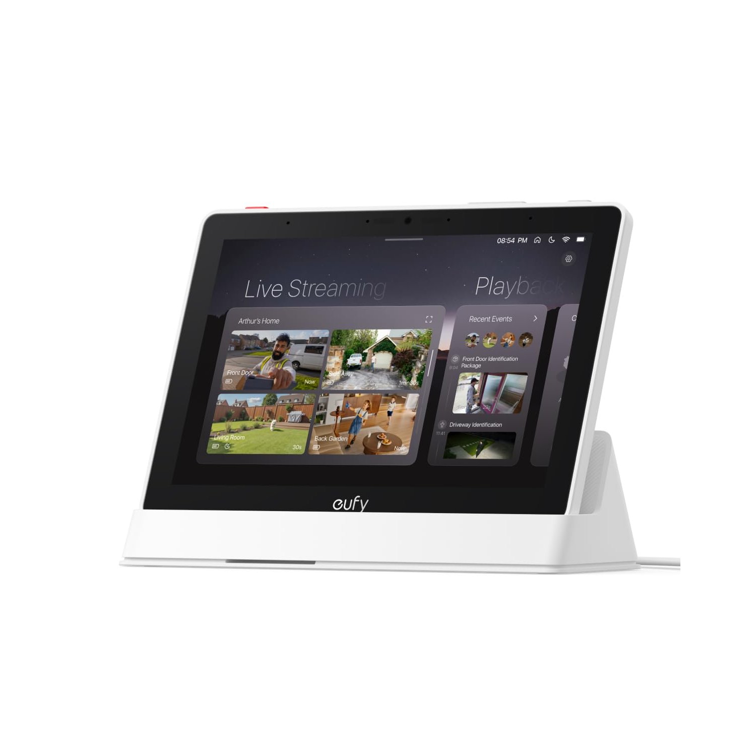 eufy Smart Display E10, Smart Home Hub, 8" Control Panel, Compatible Devices, 4 Views on 1 Screen, Instant Door Alerts, Daily Event Reports, No Monthly Fee