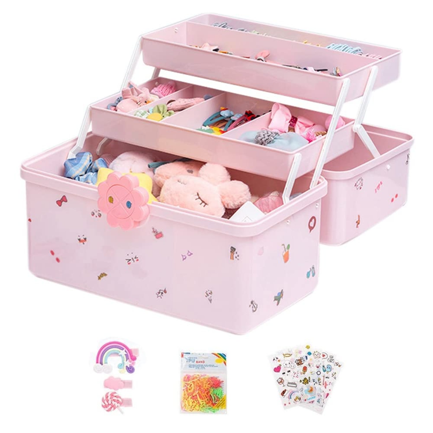 HDLIV Children's Hair Accessories Box Baby Head Rope Hairpin Rubber Head Jewelry Cute Jewelry Box-M