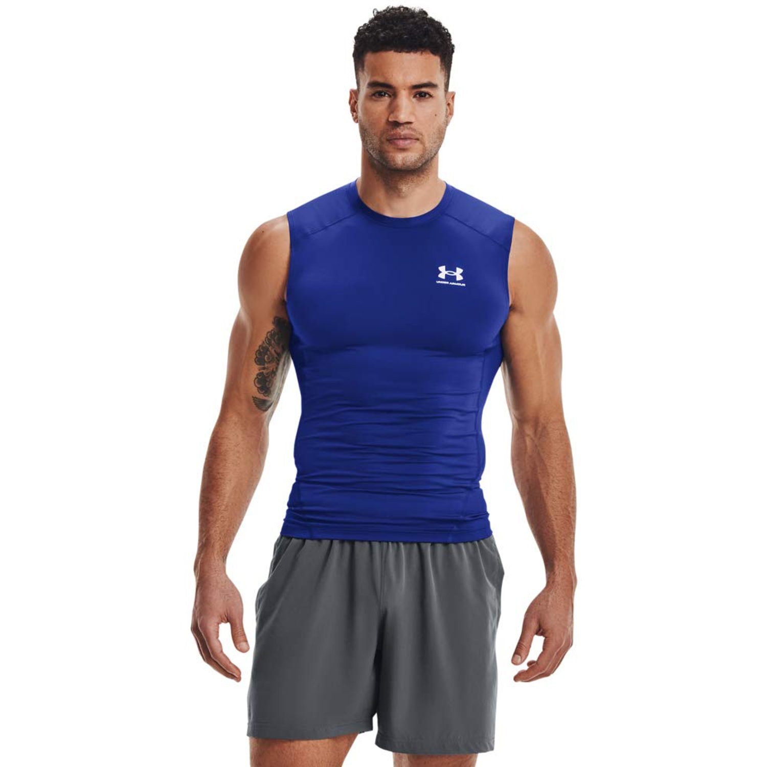 Under Armour Men's Ua Hg Armour Comp SL Breathable Tank Top, Comfortable Functional Shirt, Royal Blue (400)/White, XX-Large Tall, Royal Blue (400)/White, XXL Long