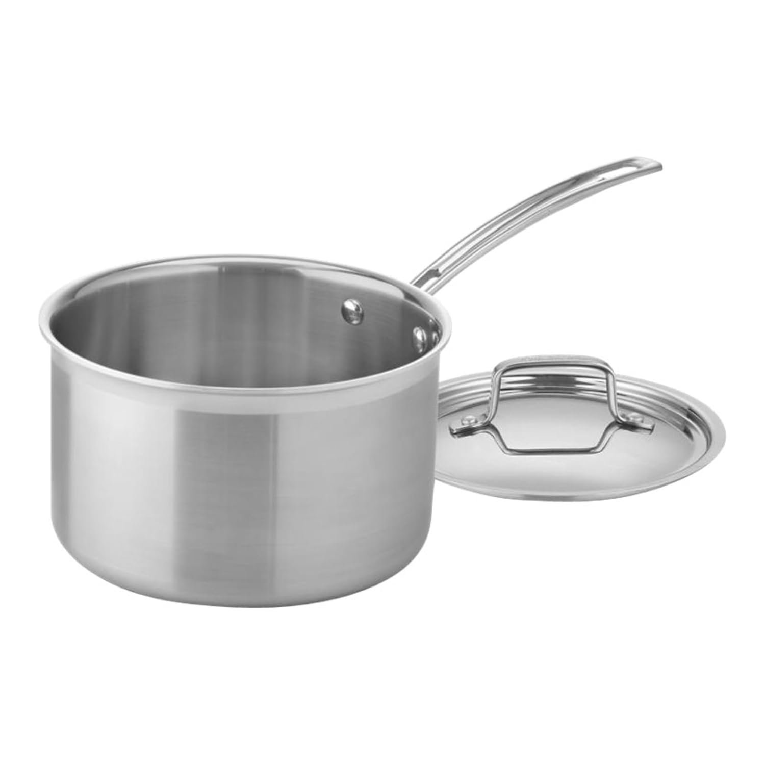 Cuisinart MCP194-20N Multiclad Pro Triple Ply Stainless Cookware 4-Quart Skillet, Stainless Steel, Saucepan w/Cover