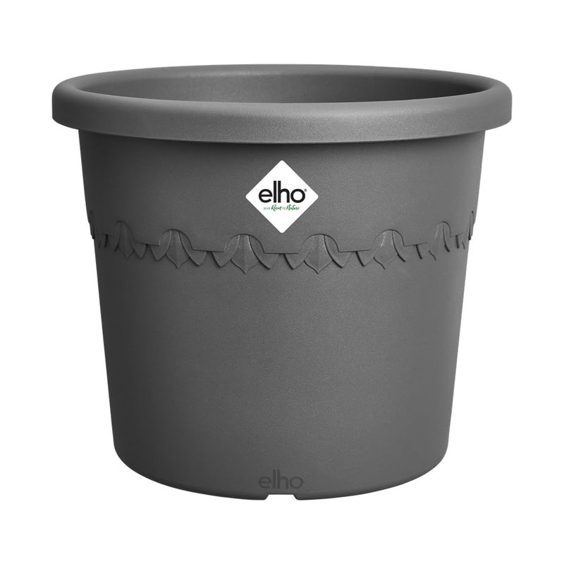 elho Algarve Cilindro Wheels 58cm - Large Plant Pot Outdoor - Planters - 100% Recycled Plastic - Ø 58.2 x H 48.8 cm - Black/Anthracite