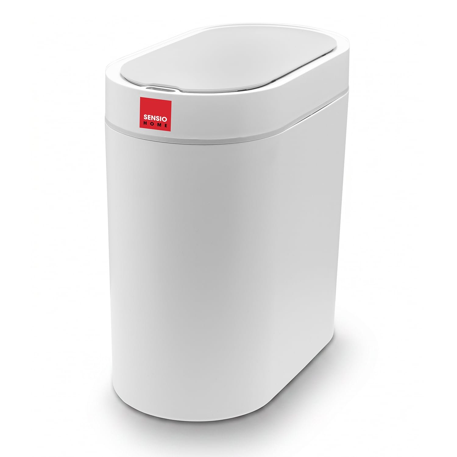 SENSIOHOME 5 Litre Waterproof Motion Sensor Trash Can Dust Bin with Auto Lid, Automatic Garbage Bin for Bedroom Kitchen Bathroom Living Room Office, White with Grey coloured Trim