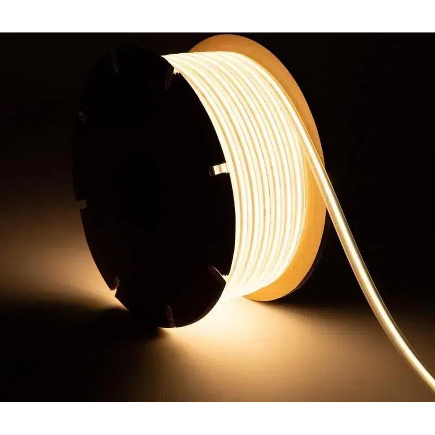 Brightex 50m COB LED Strip Light 220V Warm White – Super Bright Flexible LED Tape with Plug Connector, Cuttable Waterproof Strip for Kitchen, Bedroom, Outdoor & Christmas Lighting