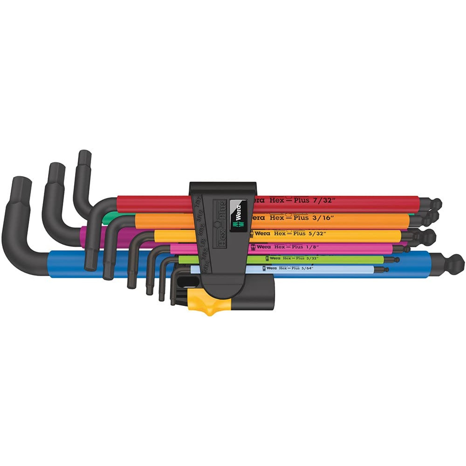 Wera 950/9 Hex-Plus Multicolour Imperial 2 L-Key Set, Imperial, BlackLaser, 9 Pieces, 05022640001