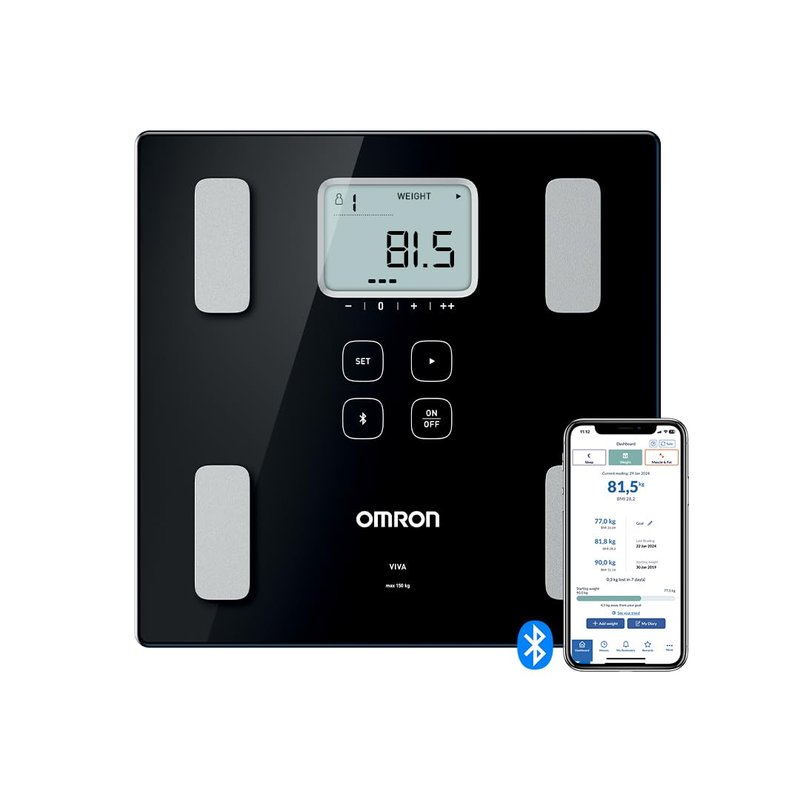 OMRON VIVA Scales for Body Weight with Accurate Results – Bathroom Scales Measuring Visceral Fat, Muscle, Metabolism, BMI and Bluetooth Sync via OMRON Connect