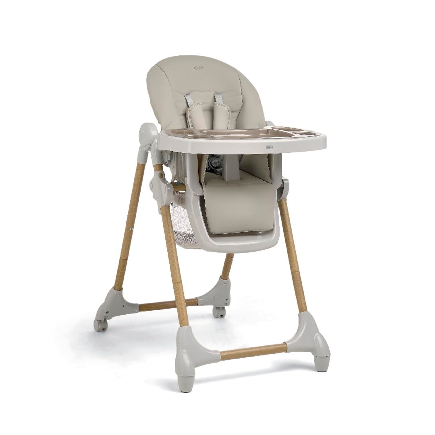 Mamas & Papas Snax Adjustable Baby High Chair for 6 Months Plus, Toddlers, Reclining, Foldable Highchair with Wipeable Removable Tray, Baby Feeding Chair, 108 x 84 x 59 cm, Truffle