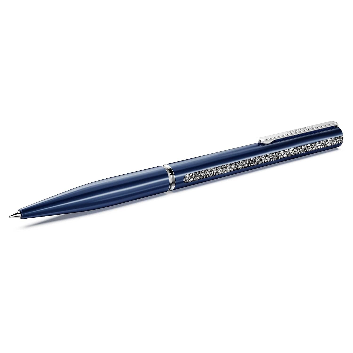 Swarovski Shimmer Ballpoint Pen, Blue Lacquered Finish with Clear Crystals and Chrome-Finished Accents, Part of the Swarovski Shimmer Collection