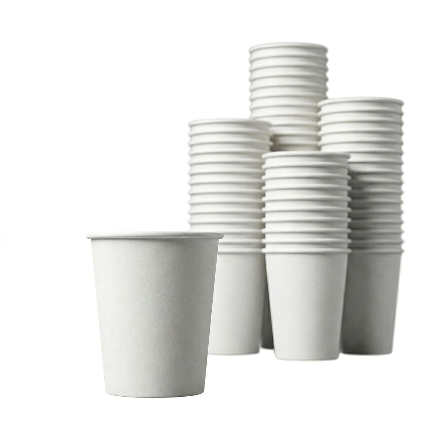 CaterCo 8oz White Paper Cups 237ml (1000 Pack) – Coffee Cups for Hot & Cold Drinks – Recyclable Biodegradable Cups for Tea, Latte, Vending Water, Parties, Catering & Office – (8oz - 1000 Pack)