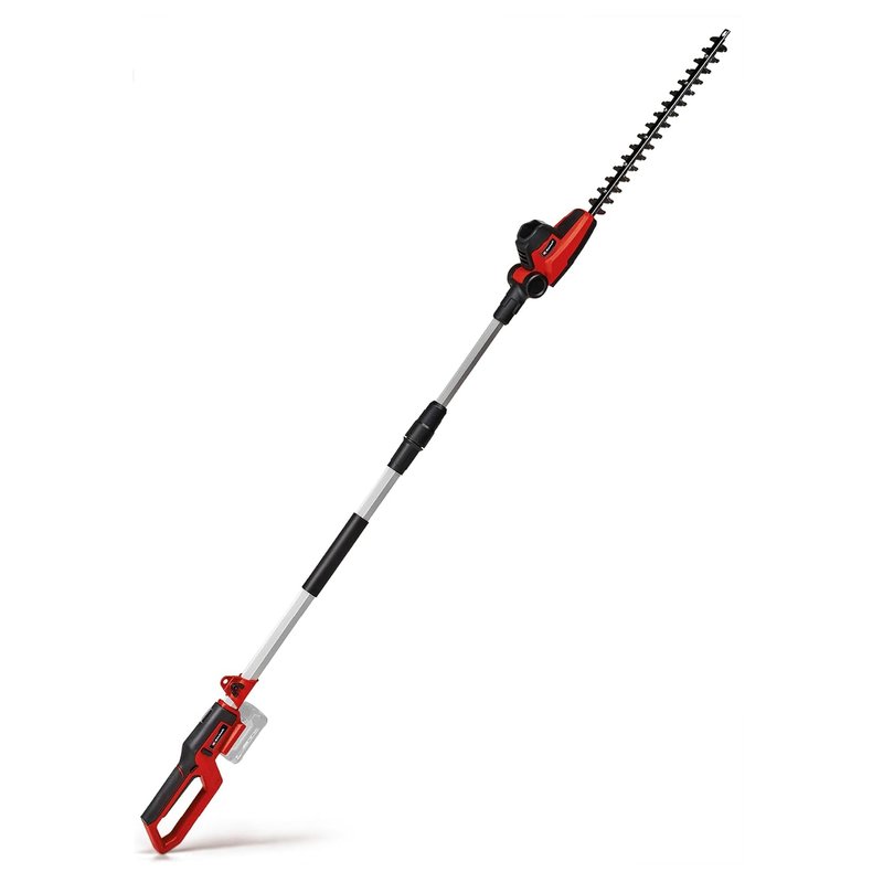 Einhell 3410585 Telescopic Hedge Trimmer, 18 V, Swivel Handle, Motorized Head 7 Positions, Without Battery and Charger, Black/Red