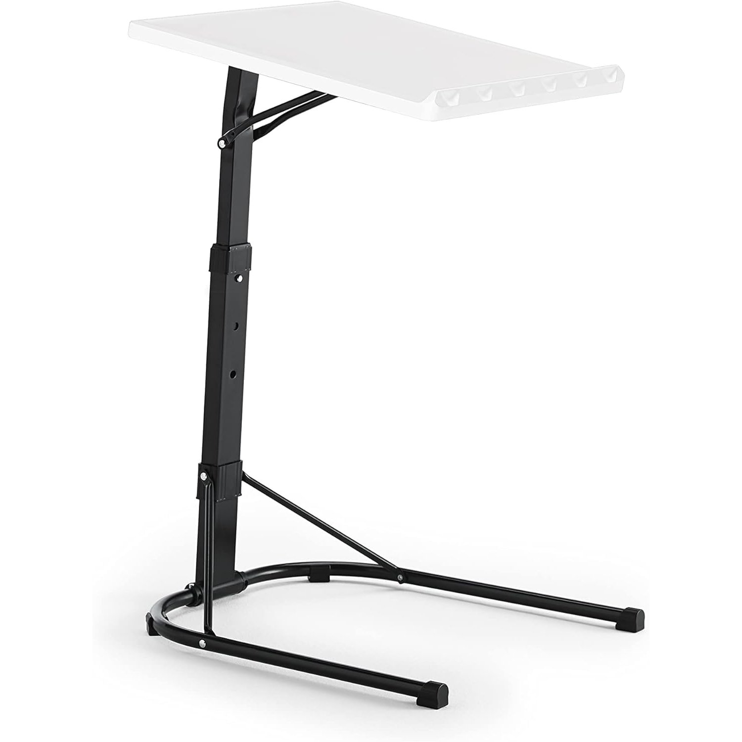 KKTECH Adjustable Table - Space-Saving Computer Table with Metal Legs, Foldable Design - Versatile Folding Tables Small for Home Office and Study, Perfect for Compact Spaces 43x43 x61-73cm (White)