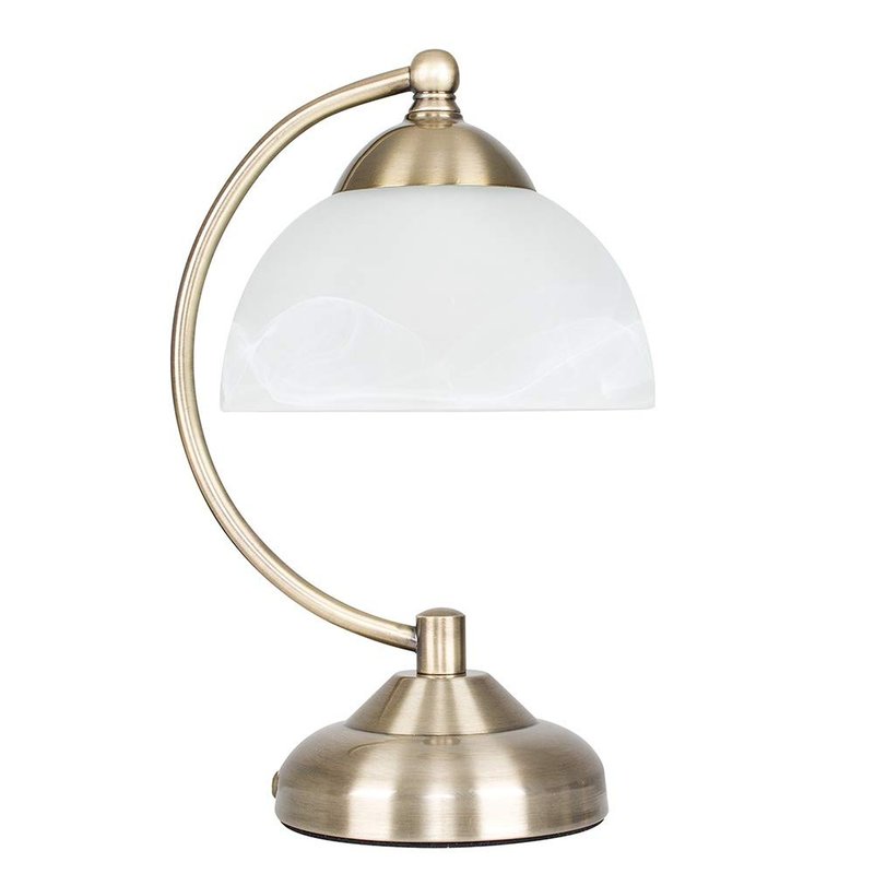MiniSun | Curved Antique Brass & Frosted Glass Bedside Table Lamp | Table Lamps, Home Décor & Improvement Essential