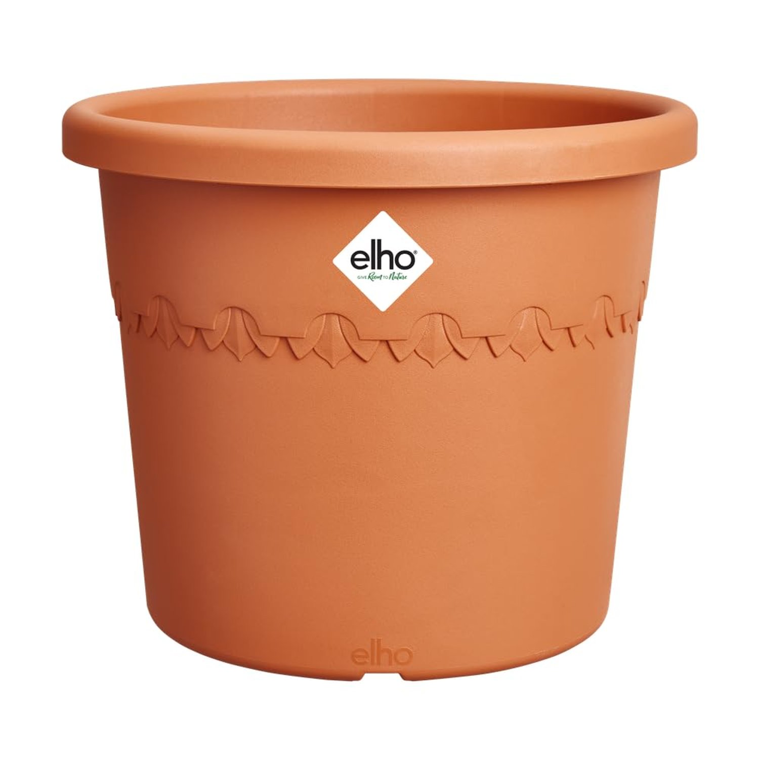 elho Algarve Cilindro Wheels 58cm - Large Plant Pot Outdoor - Planters - 100% Recycled Plastic - Ø 58.2 x H 48.8 cm - Brown/Terra