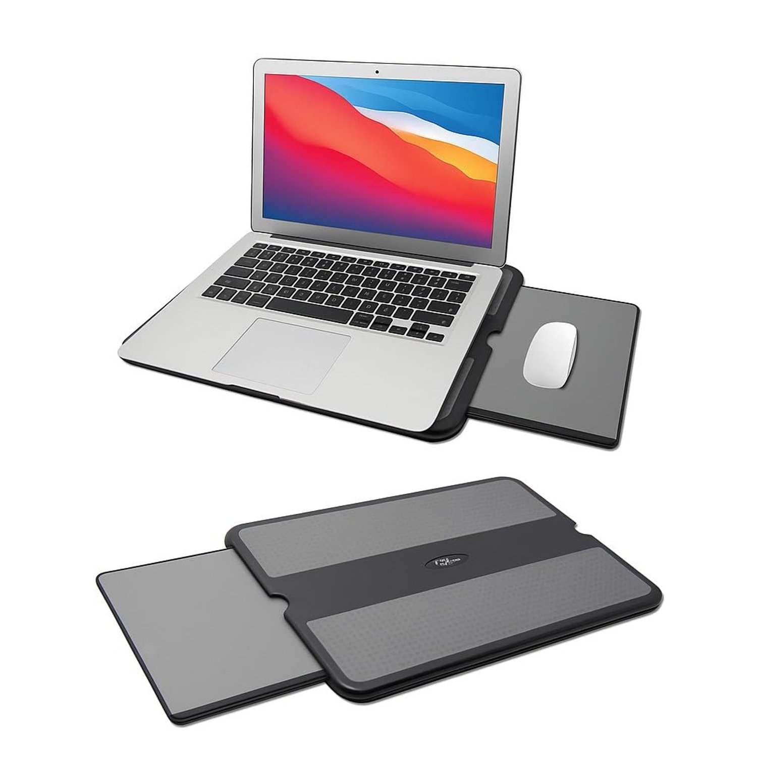 MAX SMART Portable Laptop Lap Pad, Laptop Desk with Retractable Mouse Tray, Anti-Slip Heat Shield Notebook Computer Stand Table, Working Station for Home, Office, Recliner, Business and Travel