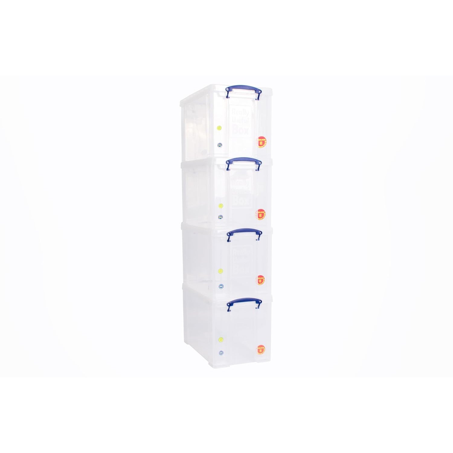 Really Useful Box Plastic Storage 24 Litre Clear (Pack Of 4)