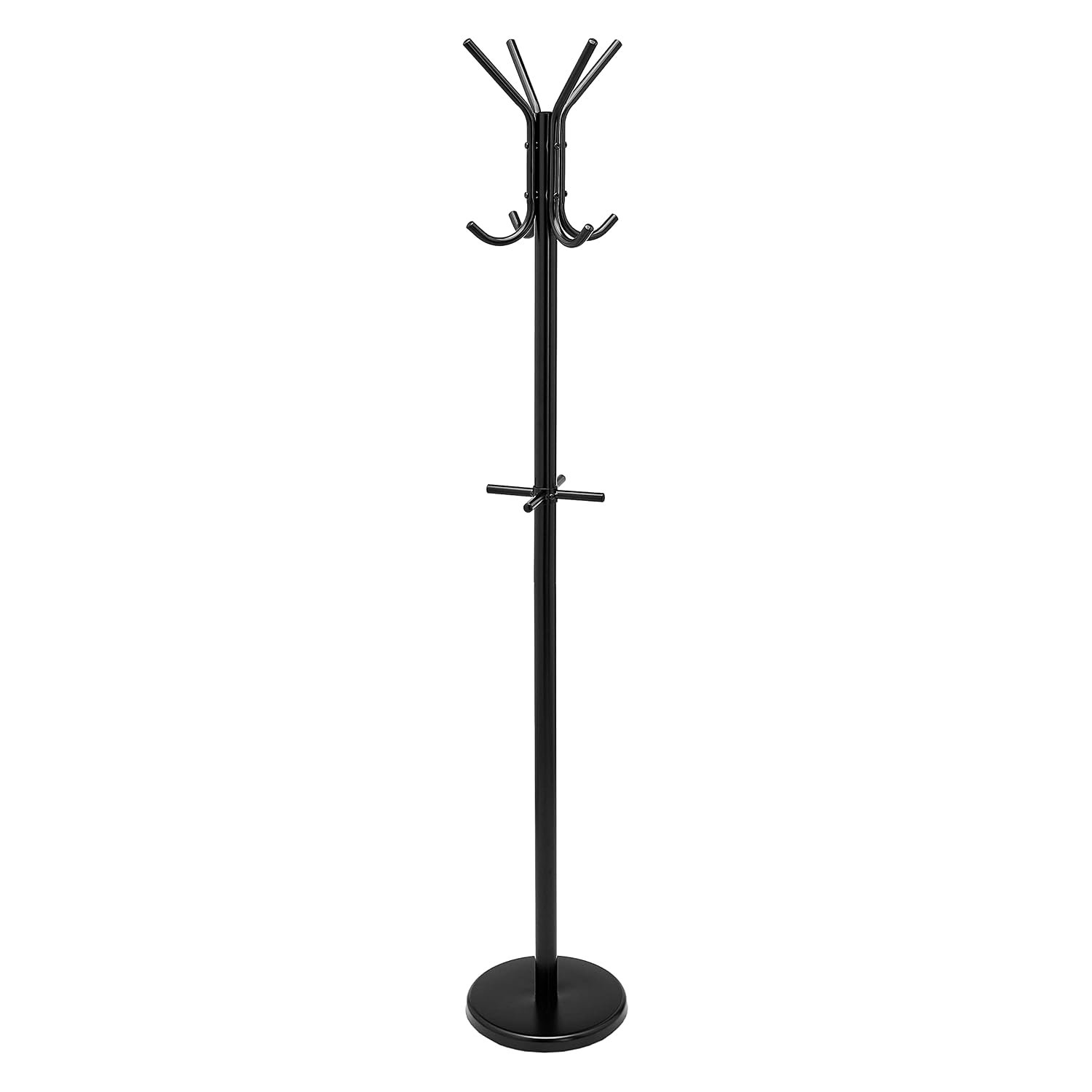 Amazon Basics Hat and Coat Stand Rack, Black, 29.5 x 29.5 x 167 cm (L x W x H)