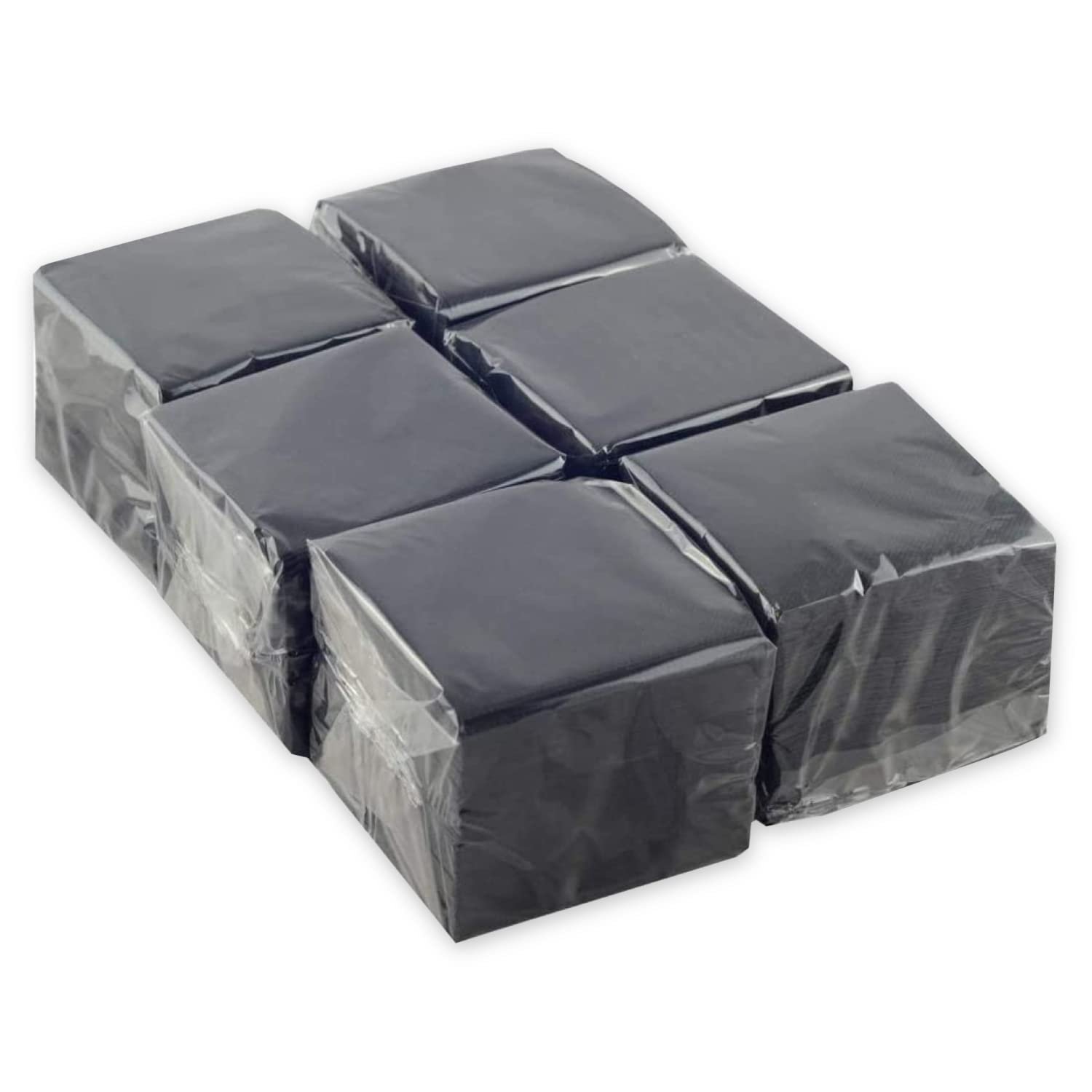 Hostelnovo - Pack of 600 black table napkins, disposable paper - micro quilted paper - 10 x 10 cm (folded) and 20 x 20 cm (unfolded) - ideal for catering, bars and parties