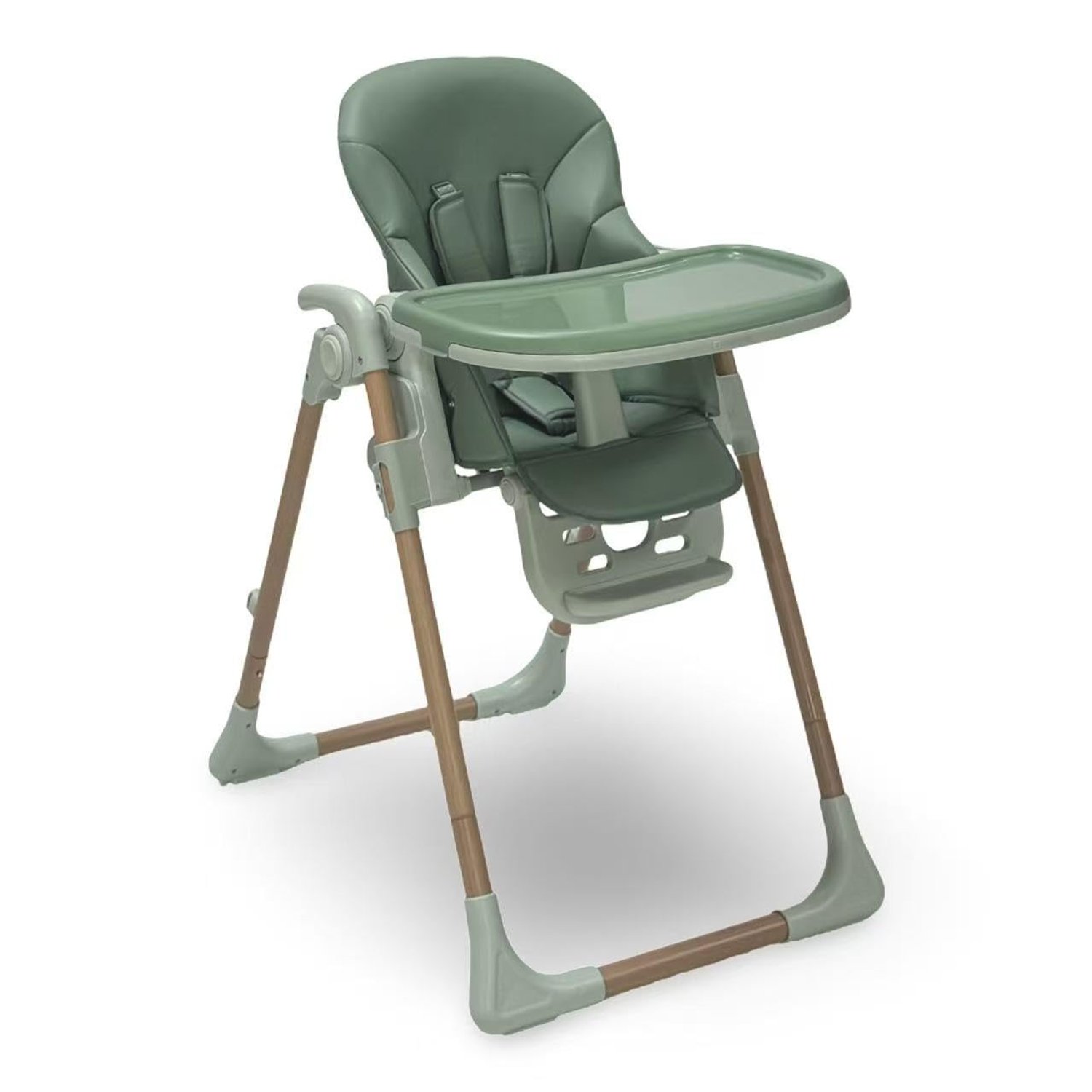Venture Flare High Chair – Adjustable Highchair with Reclining Seat, Foldable Baby High Chair with Removable Tray & Dishwasher-Safe Liner, Compact Space-Saving Design, 6 Months to 3 Years - Green